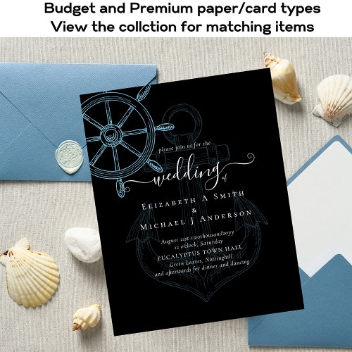 BUDGET Wedding Invitation Nautical Ships Wheel Flyer