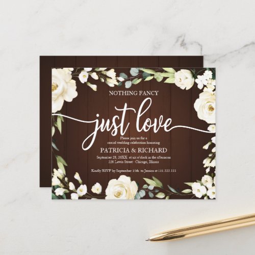 Budget Wedding Invitation Nothing Fancy Floral 
