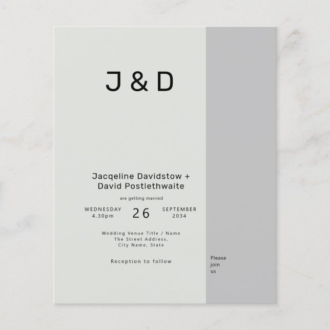 Budget Wedding Invitation Sage Gray Flyer (Front)