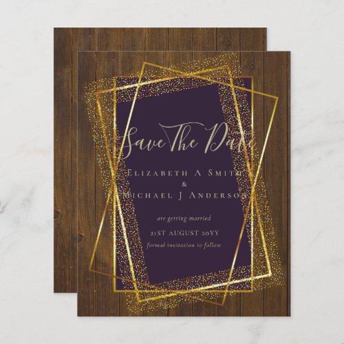 BUDGET WEDDING INVITATIONS  Gold Glitter Foil Look