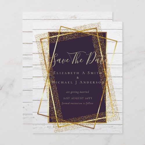 BUDGET WEDDING INVITATIONS  Gold Glitter Foil Look