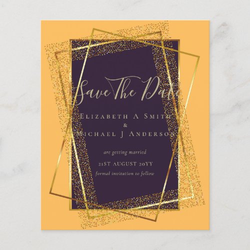 BUDGET WEDDING INVITATIONS  Gold Glitter Foil Look Flyer