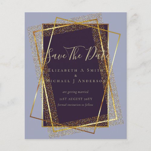 BUDGET WEDDING INVITATIONS  Gold Glitter Foil Look Flyer