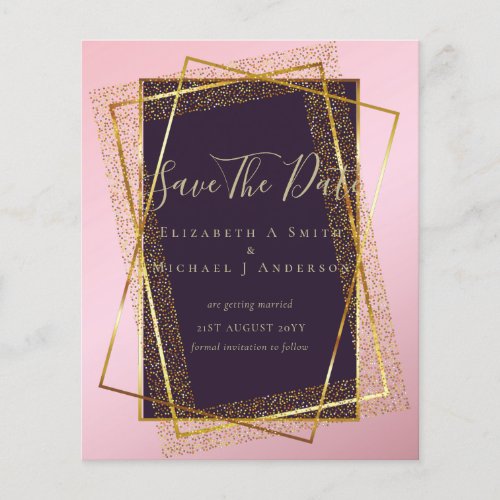 BUDGET WEDDING INVITATIONS  Gold Glitter Foil Look Flyer