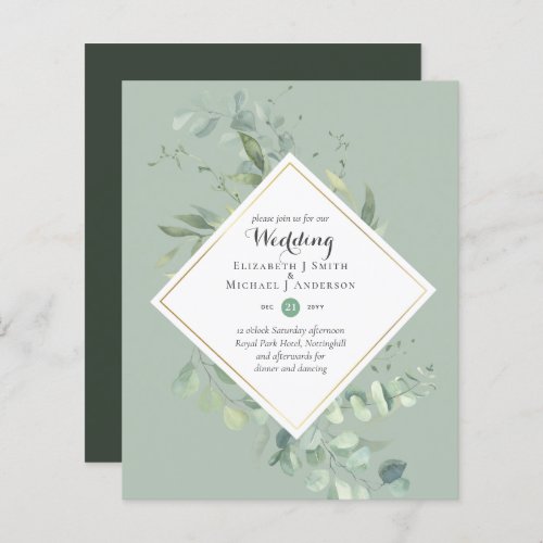 BUDGET Wedding Invitations Greenery Eucalyptus