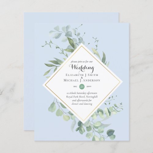 BUDGET Wedding Invitations Greenery Eucalyptus