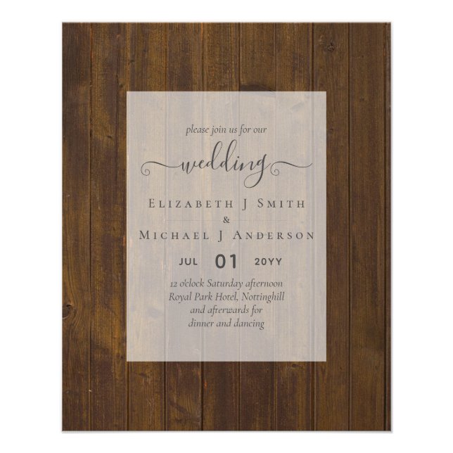 BUDGET WEDDING INVITATIONS - Minimalist Script Flyer (Front)