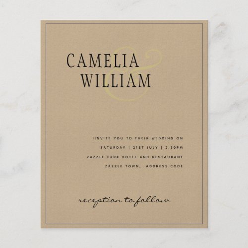 BUDGET WEDDING INVITATIONS Monochrome Many Colors  Flyer