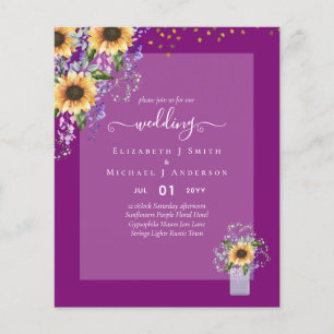 BUDGET WEDDING INVITATIONS Rustic Sunflowers CHIC Flyer