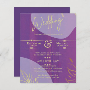 BUDGET Wedding Invite Lavender Purple Gold