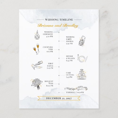 Budget Wedding Itinerary Welcome Watercolor