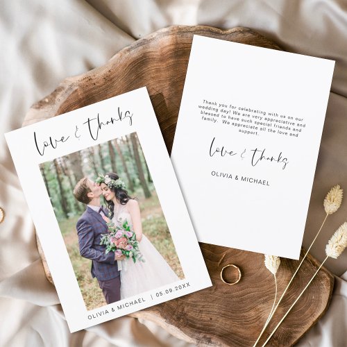 Budget Wedding Love and Thanks Thank You Cards