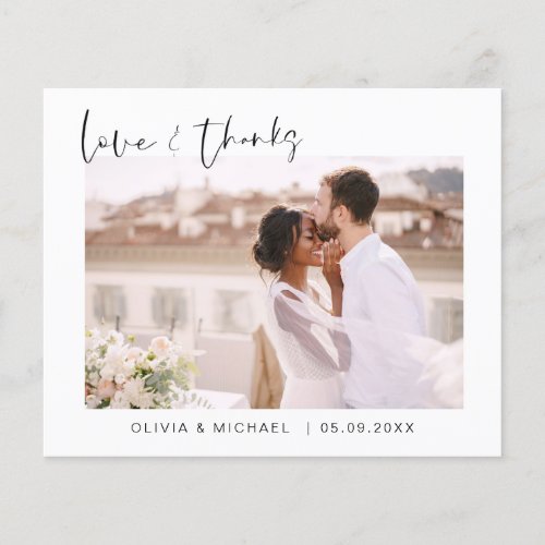 Budget Wedding Love and Thanks Thank You Cards