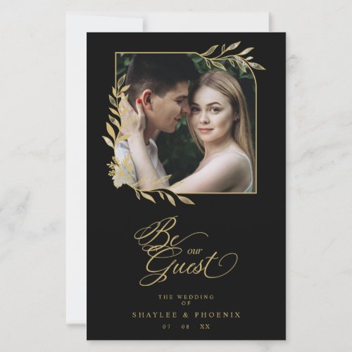 Budget Wedding Luxury Gold Branches Frame Photo 