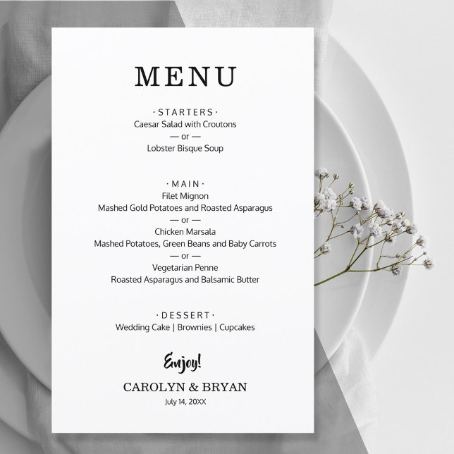 Budget Wedding Menu Flyer (Creator Uploaded)