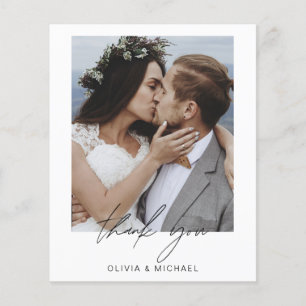 Budget Wedding Minimalist Photo Thank You Cards Flyer