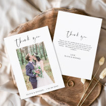 Budget Wedding Minimalist Photo Thank You Cards Flyer