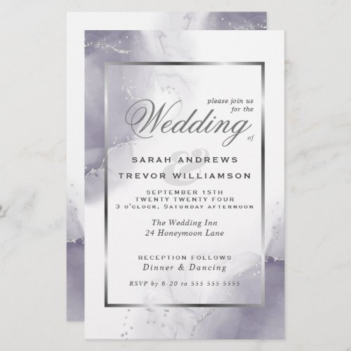 Budget Wedding Pale Plum Silver Abstract