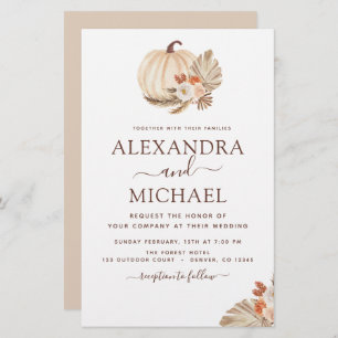 Budget Wedding Pampas Grass White Pumpkin