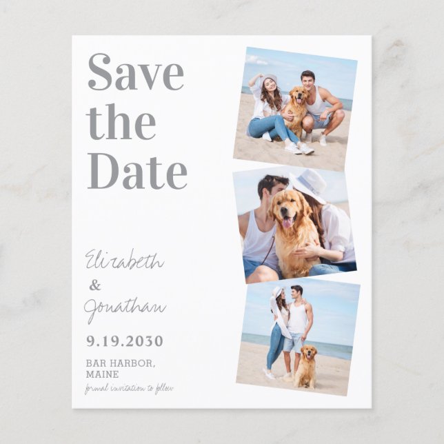 Budget Wedding Photo Collage Save The Date (Front)