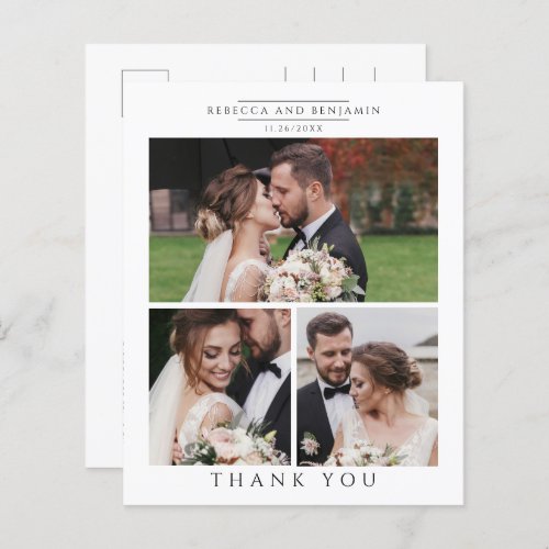 Budget Wedding Photo Collage Thank You Card