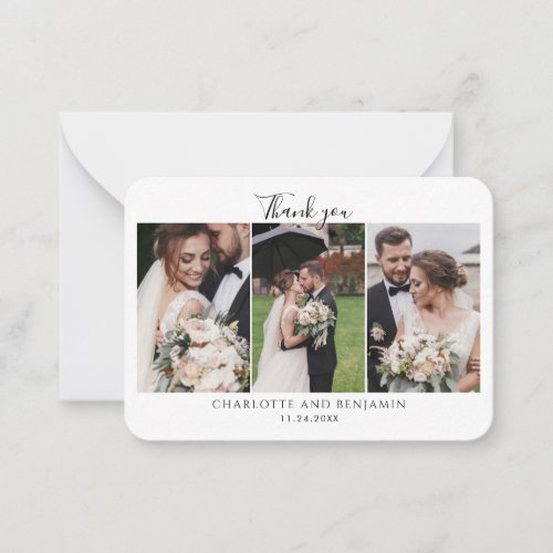 Budget Wedding Photo Collage Thank You Note Card