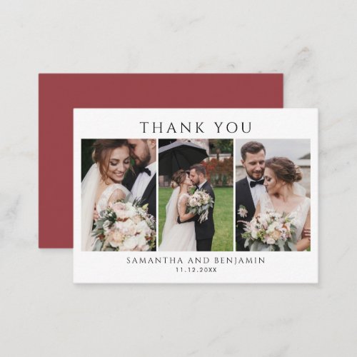 Budget Wedding Photo Collage Thank You Note Card
