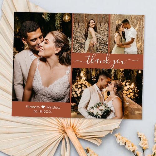 Budget Wedding Photo Collage Thank You Script Card