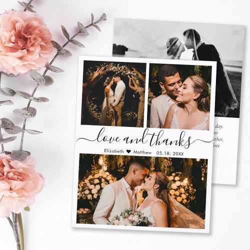 Budget Wedding Photo Collage Thank You Script Card