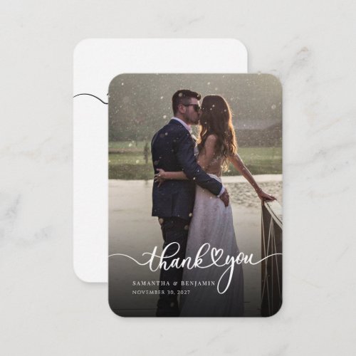Budget Wedding Photo Hand_Lettered Thank You Card