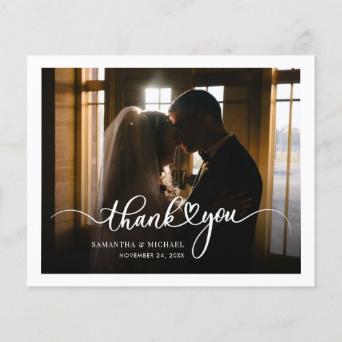 Budget Wedding Photo Hand_Lettered Thank You Card