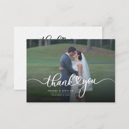 Budget Wedding Photo  Hand_Lettered Thank You Note Card