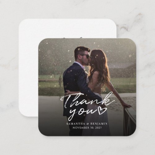Budget Wedding Photo Hand_Lettered Thank You Note Card