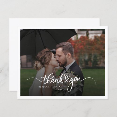 Budget Wedding Photo Handwritten Thank You Card