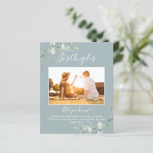 BUDGET Wedding Photo Location Table Number