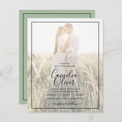 BUDGET Wedding PHOTO OVERLAY Sage Monochrome      