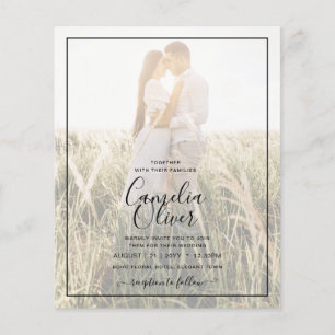 BUDGET Wedding PHOTO OVERLAY Sage Monochrome Flyer