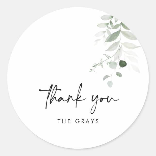 BUDGET Wedding Photo Thank You Card Classic Round Sticker (Front)