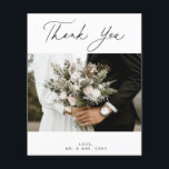 BUDGET Wedding Photo Thank You Card Flyer<br><div class="desc">This timeless, romantic design features a modern script paired with bold text. Please contact me if you need help with this design. Budget Paper is thin! ***Upgrade for a thicker paper or instant download. Envelopes are not included with this design. Must purchase separately.*** For instant downloads, card stock, or thicker...</div>