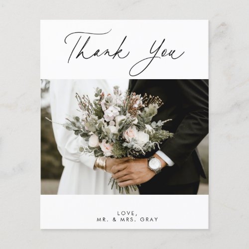 BUDGET Wedding Photo Thank You Card Flyer