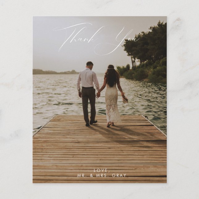 BUDGET Wedding Photo Thank You Card Flyer (Front)