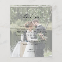 Budget Wedding Photo Thank You Card