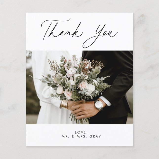 BUDGET Wedding Photo Thank You Card Flyer (Front)