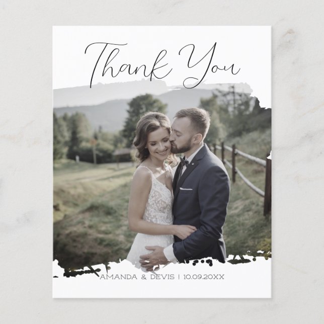 BUDGET Wedding Photo Thank You Card Flyer (Front)