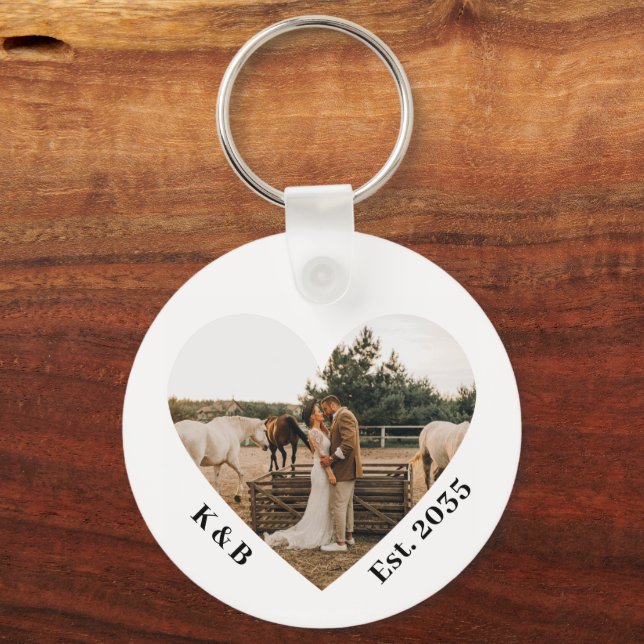 Budget Wedding Photo Thank You Favors Personalized Keychain (Front)