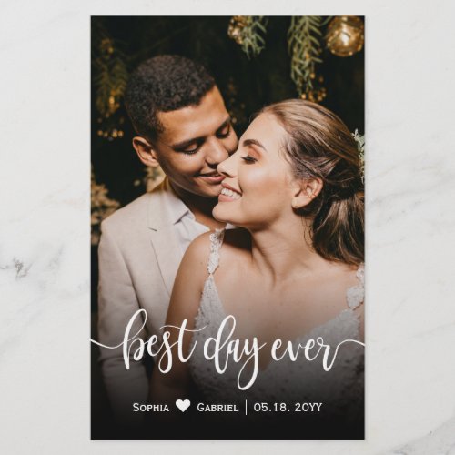 Budget Wedding Photo Typography Thank You Card