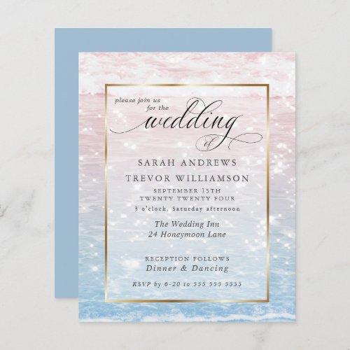 Budget Wedding Pink Shimmering Ocean Waters