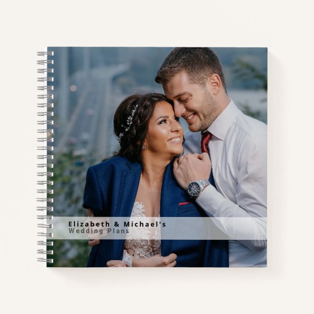 Budget Wedding Planner Personalized Trendy Modern Notebook (Front)