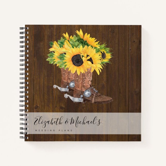 Budget Wedding Planner Personalized Trendy Modern Notebook (Front)
