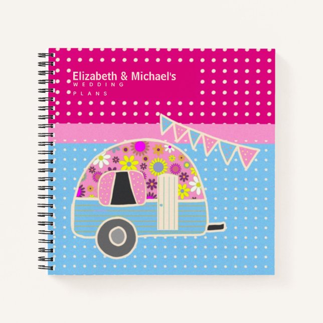Budget Wedding Planner Personalized Trendy Modern Notebook (Front)
